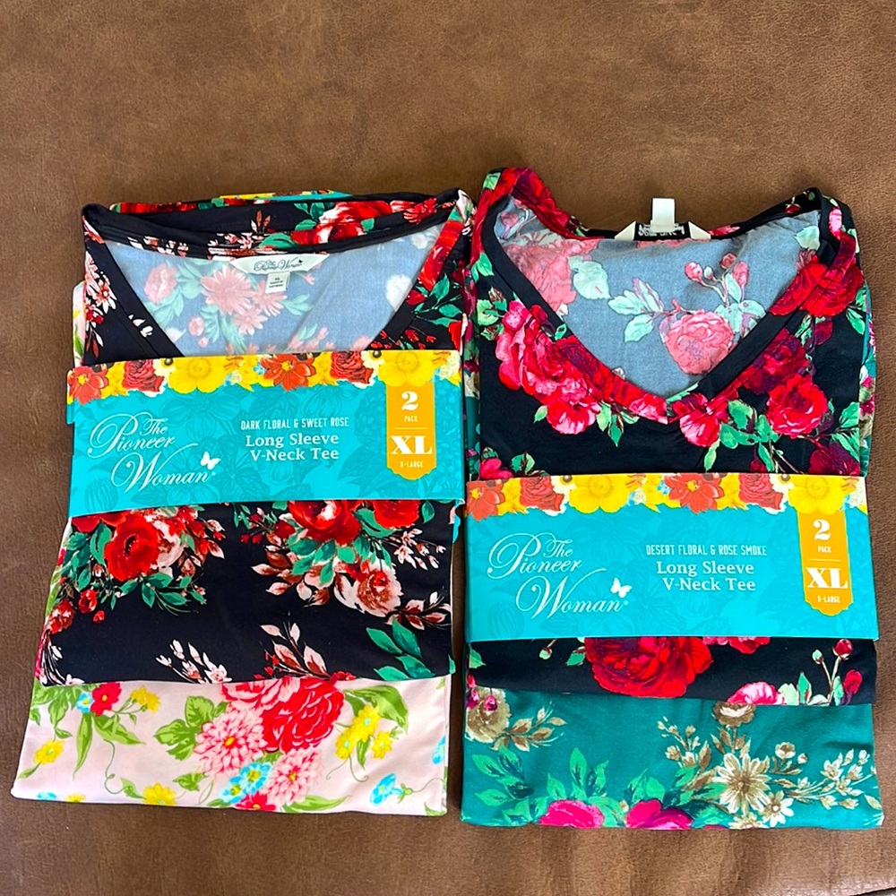 Long sleeve V- neck tees